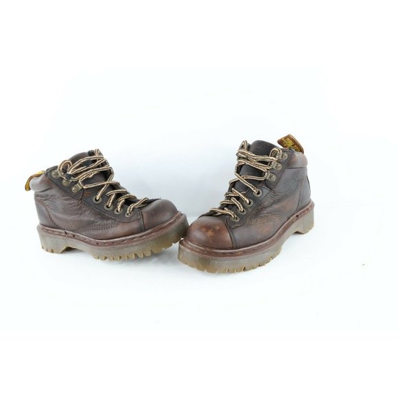 Vtg 90s Dr Martens Womens 6 Grunge Goth Distressed Leather Chunky Boots Brown